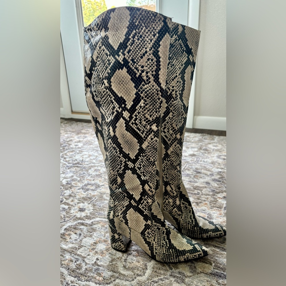 Marc Fisher Snakeskin Tall Boots Size 6.5